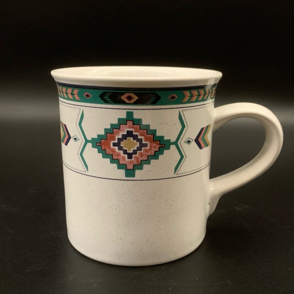 Vintage Studio Nova Adirondack Coffee Mug Western Native American Pattern